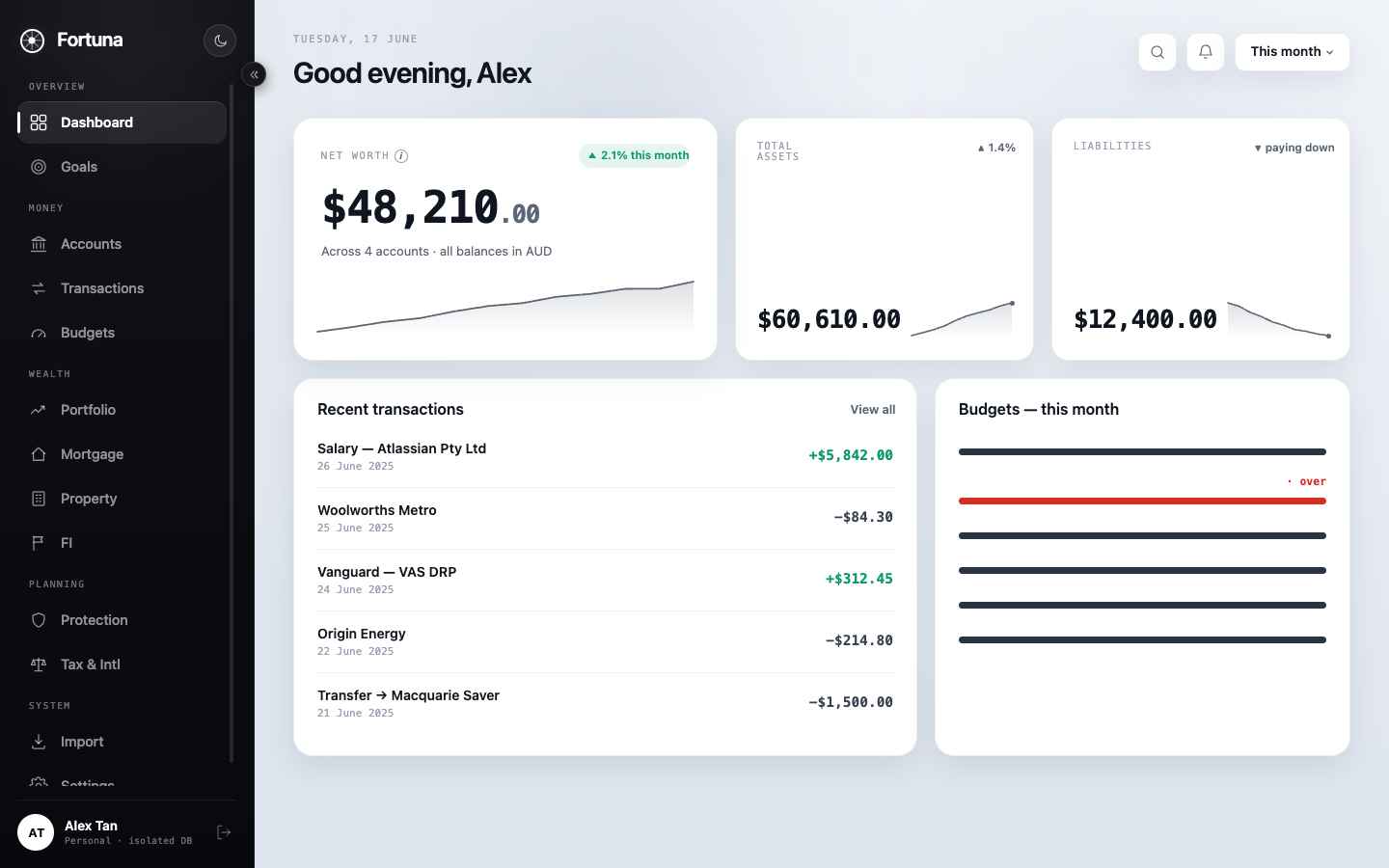 Fortuna app screen